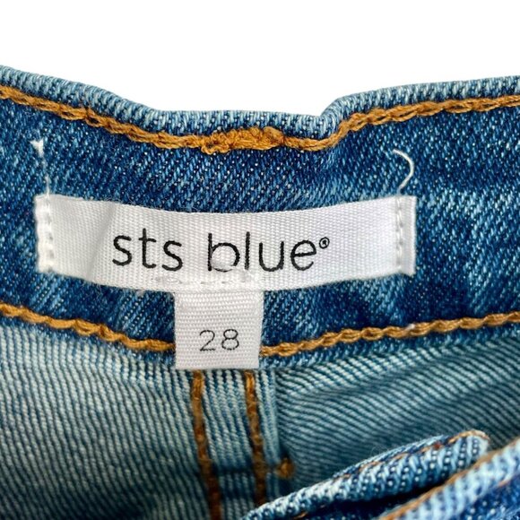 NWT STS Blue Layne High Waist Distressed Cutoff Shorts Medium Wash Women Size 28 - Picture 4 of 16